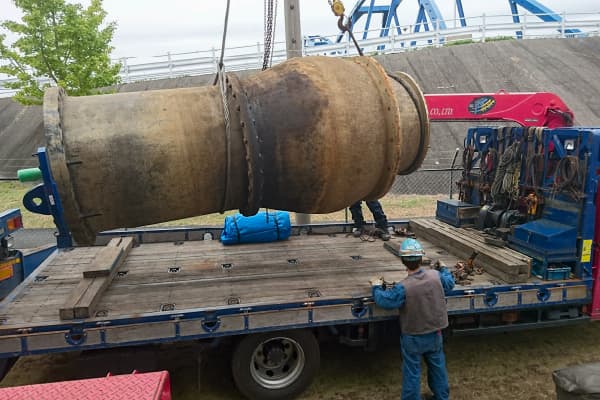 1200mm縦軸斜流ポンプ撤去据付